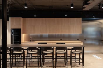 kitchenette with wood cabinetry