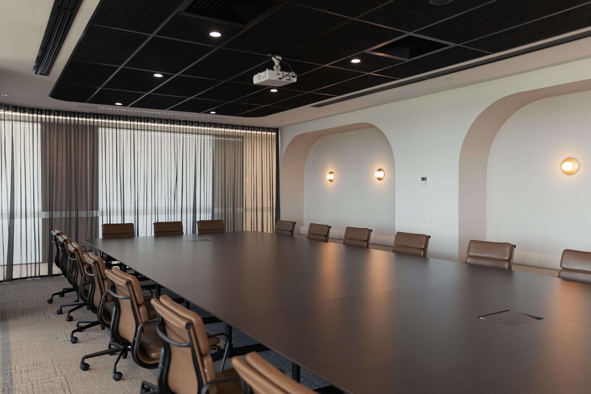 boardroom with arched walls