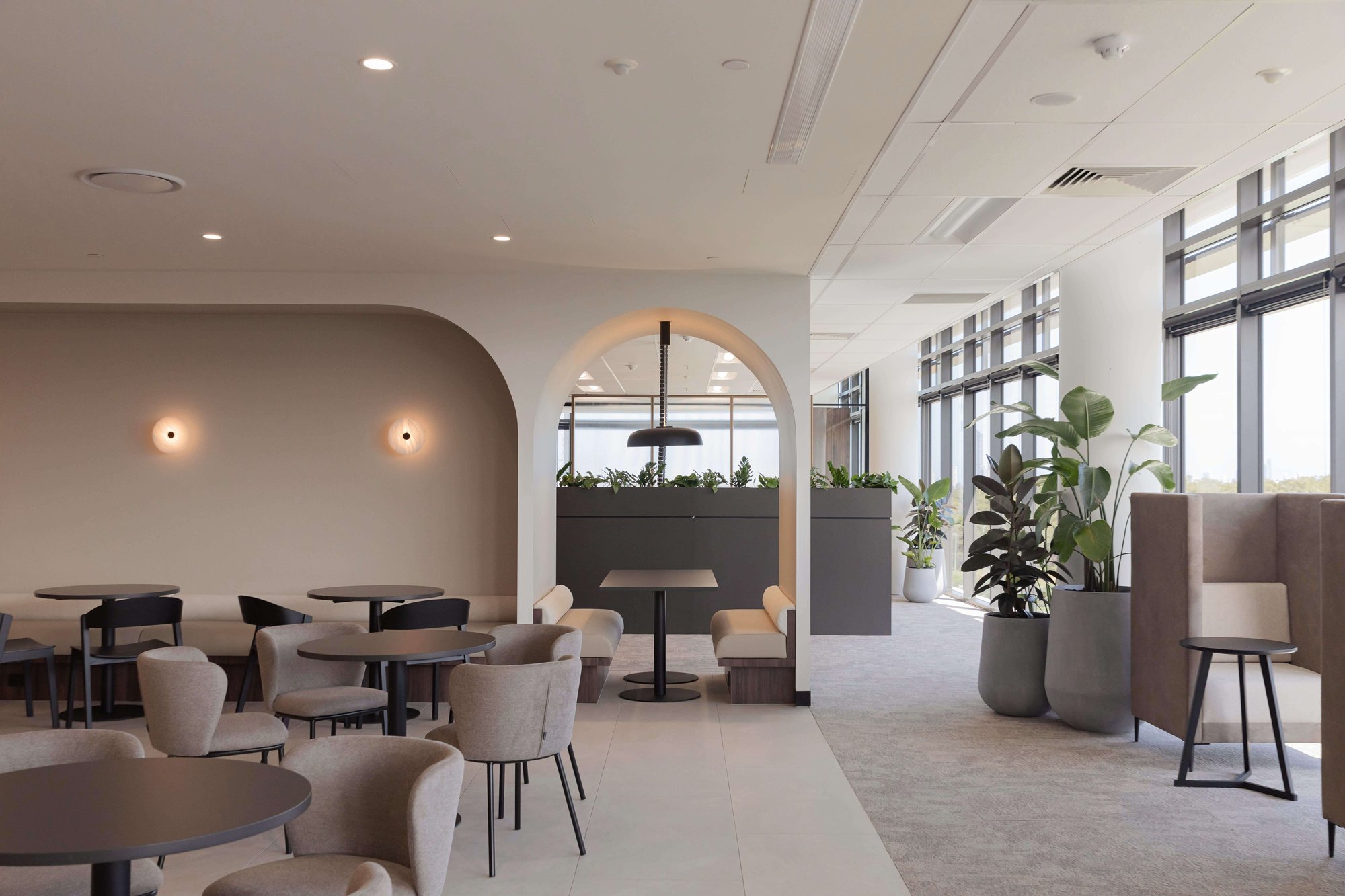 communal seating area in an office