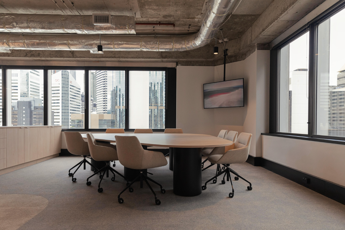 landing area with table and chairs
