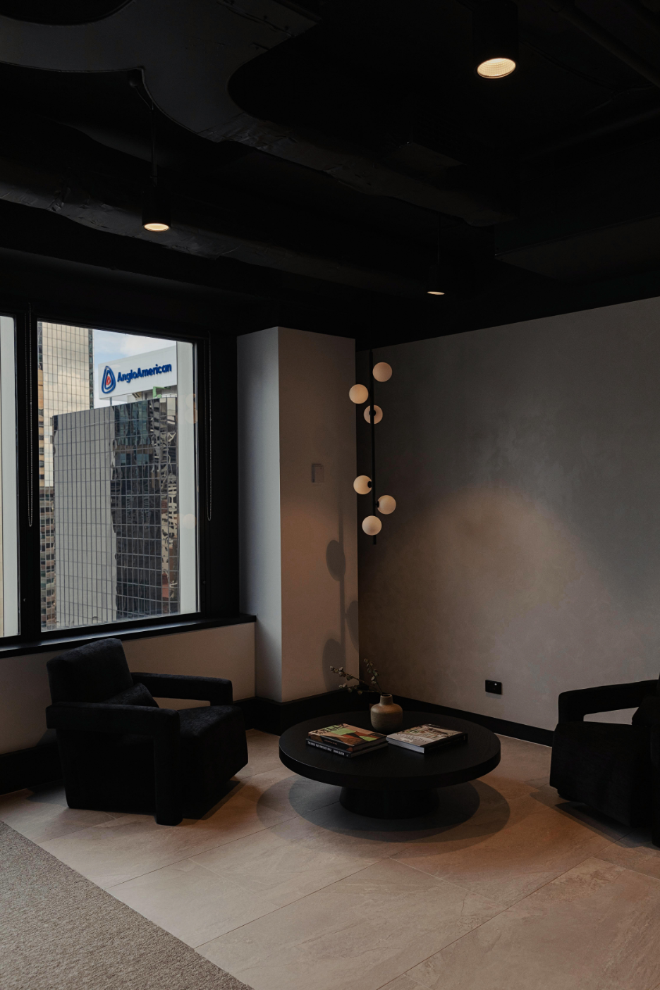 entry space with feature lighting